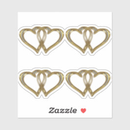 金ゴールド記念日ハート シール