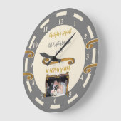 金ゴールド記念日50年フォトグレー名を追加 ラージ壁時計 (傾斜)