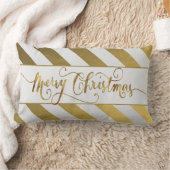 金ゴールド訛りメリークリスマス ランバークッション (ブランケット)