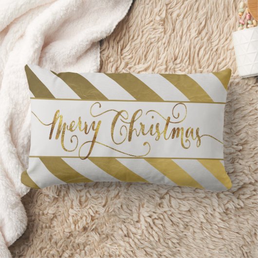 金ゴールド訛りメリークリスマス ランバークッション (ブランケット)