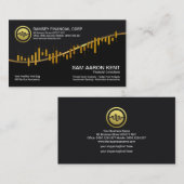 金ゴールド証きらめく券取引グラフ財務 名刺 (正面/裏面)