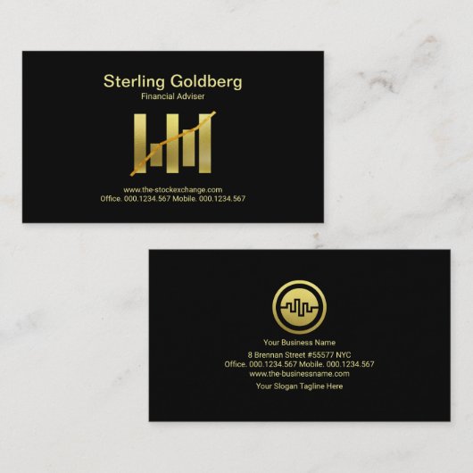 金ゴールド証フェイク券取引グラフ財務 名刺 (正面/裏面)