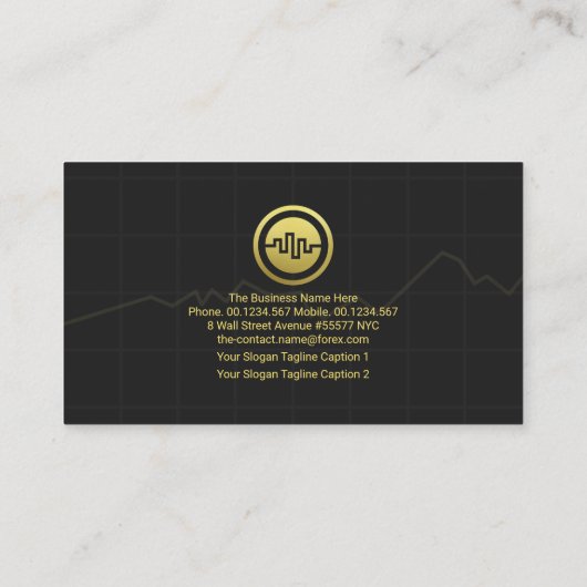 金ゴールド証券取引所グラフ財務ストックブローカー 名刺 (裏面)