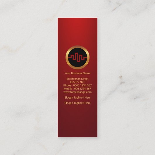 金ゴールド証券取引所指数（赤） スキニー名刺 (裏面)