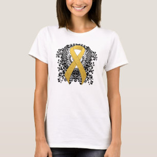 金ゴールド認識度リボン(翼あり) Tシャツ