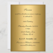 金ゴールド誕生会人気がある 招待状 (裏面)