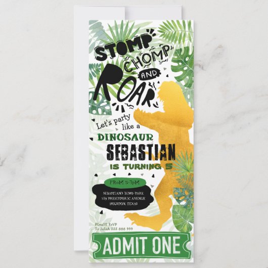 金ゴールド誕生会 招待状 (正面)