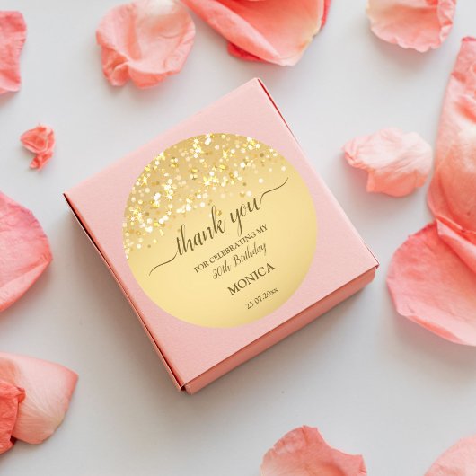 金ゴールド誕生日エレガントパーティミ感謝していムリスト ラウンドシール