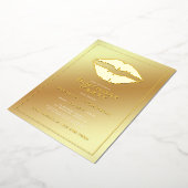 金ゴールド誕生日キスリップフォイル招待状 箔招待状 (回転した状態)