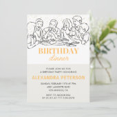 金ゴールド誕生日ディナー78th誕生日の招待状 招待状 (スタンド正面)