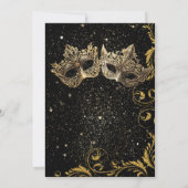 金ゴールド誕生日マスカレードパーティー 招待状 (裏面)