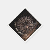 金ゴールド誕生日花火 スタンダードカクテルナプキン (角)