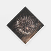 金ゴールド誕生日花火 スタンダードランチョンナプキン (角)