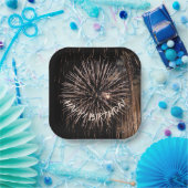 金ゴールド誕生日花火 ペーパープレート (パーティー)