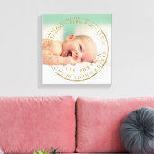 金ゴールド誕生発表Keepsake Gemstone写真 キャンバスプリント (インサイチュ (リビング))