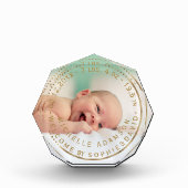 金ゴールド誕生発表Keepsake Gemstone写真 フォトブロック (正面)