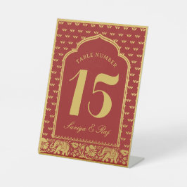 金ゴールド象と蓮結婚花の表番号 台座サイン