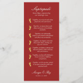 金ゴールド象インディアン&ヒンズー結婚式 プログラムカード プログラム (裏面)