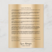 金ゴールド責任放棄まつ毛延長サロン チラシ (裏面)