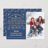 金ゴールド賛美クリスマスの6:24-26枚の写真 シーズンカード (正面/裏面)