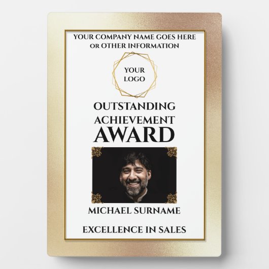 金ゴールド賞DIYロゴ認定従業員 フォトプラーク (正面)