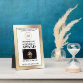 金ゴールド賞DIYロゴ認定従業員 フォトプラーク (側面)