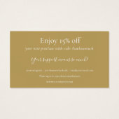 金ゴールド赤いハートお礼ショッピング割引カード (裏面)