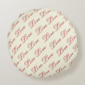 金ゴールド赤いハートエレガントヴィンテージバレンタインデー ラウンドクッション (裏面)