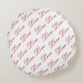 金ゴールド赤いハートキュートエレガントバモダンレンティーズ ラウンドクッション (裏面)