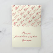 金ゴールド赤いハートキュートエレガントヴィンテージバレンタインデー シーズンカード (内部)