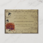 金ゴールド赤いハートリーフ座席表メニュー選択 プレイスカード (裏面)