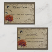 金ゴールド赤いハートリーフ座席表メニュー選択 プレイスカード (正面/裏面)