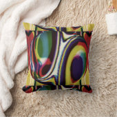 金ゴールド赤い緑の紫の黒の幾何学円 クッション (ブランケット)