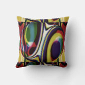 金ゴールド赤い緑の紫の黒の幾何学円 クッション (裏面)