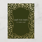 金ゴールド赤ちゃんの息のフローラ素朴の緑の救日 案内ポストカード (正面)