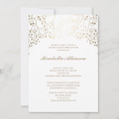 金ゴールド赤ちゃんの息の白い写真卒業 招待状 (裏面)