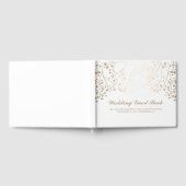 金ゴールド赤ちゃんの息フローラホワイトエレガントな結婚式 ゲストブック (全面)