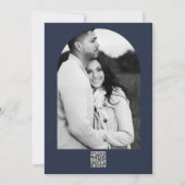 金ゴールド赤ちゃんの息素朴フローラブルー結婚 招待状 (裏面)