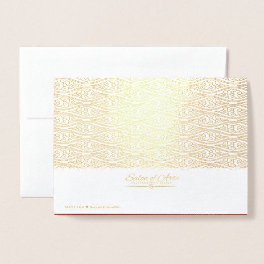 金ゴールド赤とネズミの誕生日の年中国の 箔カード (裏面封筒付き)