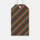 金ゴールド赤と緑のクリスマスプレドプリント ギフトタグ (正面)