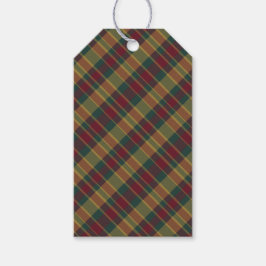 金ゴールド赤と緑のクリスマスプレドプリント ギフトタグ