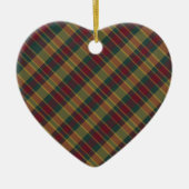 金ゴールド赤と緑のクリスマスプレドプリント セラミックオーナメント (正面)