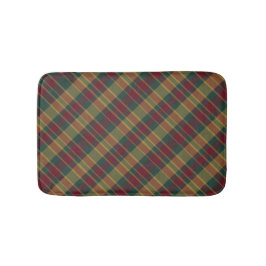 金ゴールド赤と緑のクリスマスプレドプリント バスマット