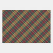 金ゴールド赤と緑のクリスマスプレドプリント ラッピングペーパーシート (正面3)