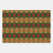 金ゴールド赤と緑 ラッピングペーパーシート (正面3)