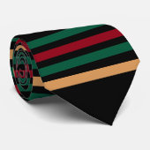 金ゴールド赤と黒のアフリカ・パンアフリカ ネクタイ (ロール)