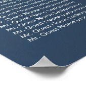 金ゴールド赤ん坊の息結婚海軍の座席表 ポスター (角)