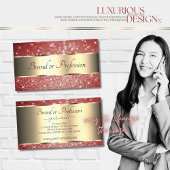 金ゴールド赤エレガントグリッター輝く星の絶妙 名刺