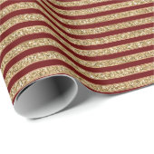 金ゴールド赤グリッターストライプ数 ラッピングペーパー (ロールコーナー)