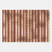 金ゴールド赤ストライプ紙吹雪エレガントフォーマル模様 ラッピングペーパーシート (正面2)